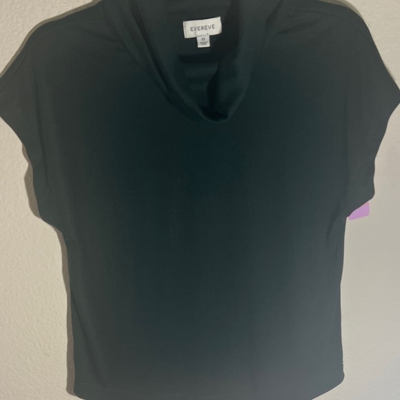 Evereve women’s blouse Gia Cowl Neck Cap Short Sleeve dark green Size XS - Picture 5 of 13